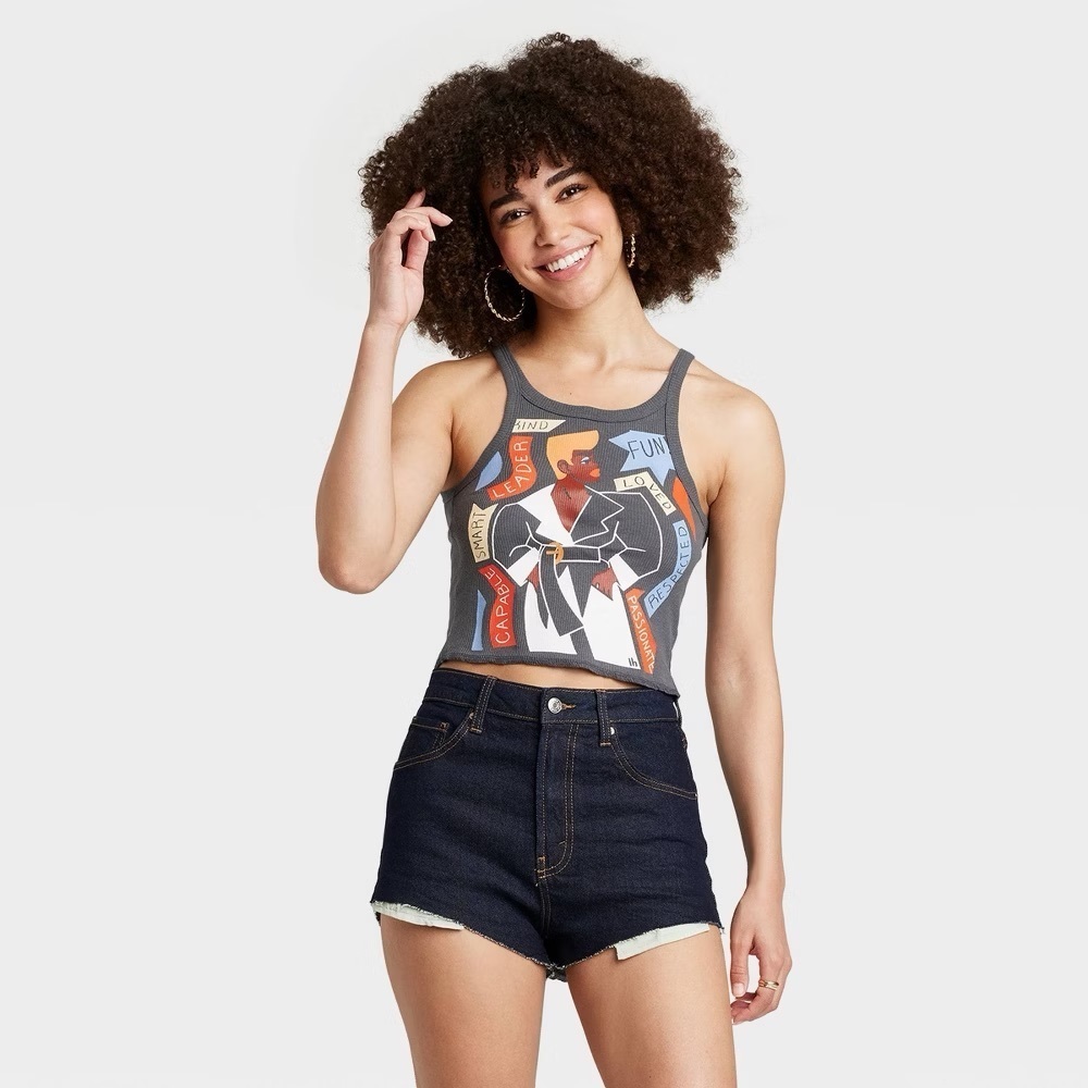 Women’s Lo Harris Strong Person Graphic Tank Top • Black